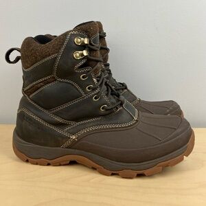 L.L. Bean Men’s Size 9.0 M Storm Chaser 5 Brown Leather Winter Boots Arctic Grip